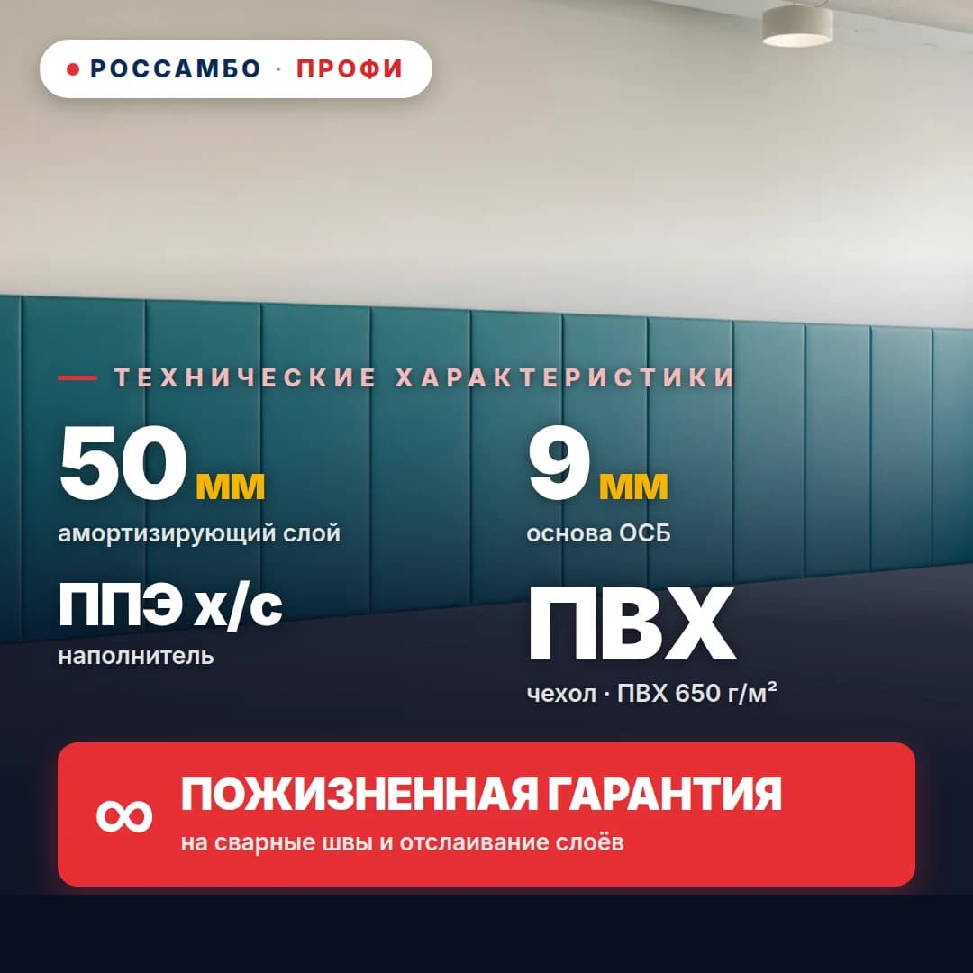 Стеновой протектор ПРОФИ, ОСБ 9 мм + ППЭ химсшитый 33 кг/м³ + ПВХ ткань, 50 мм